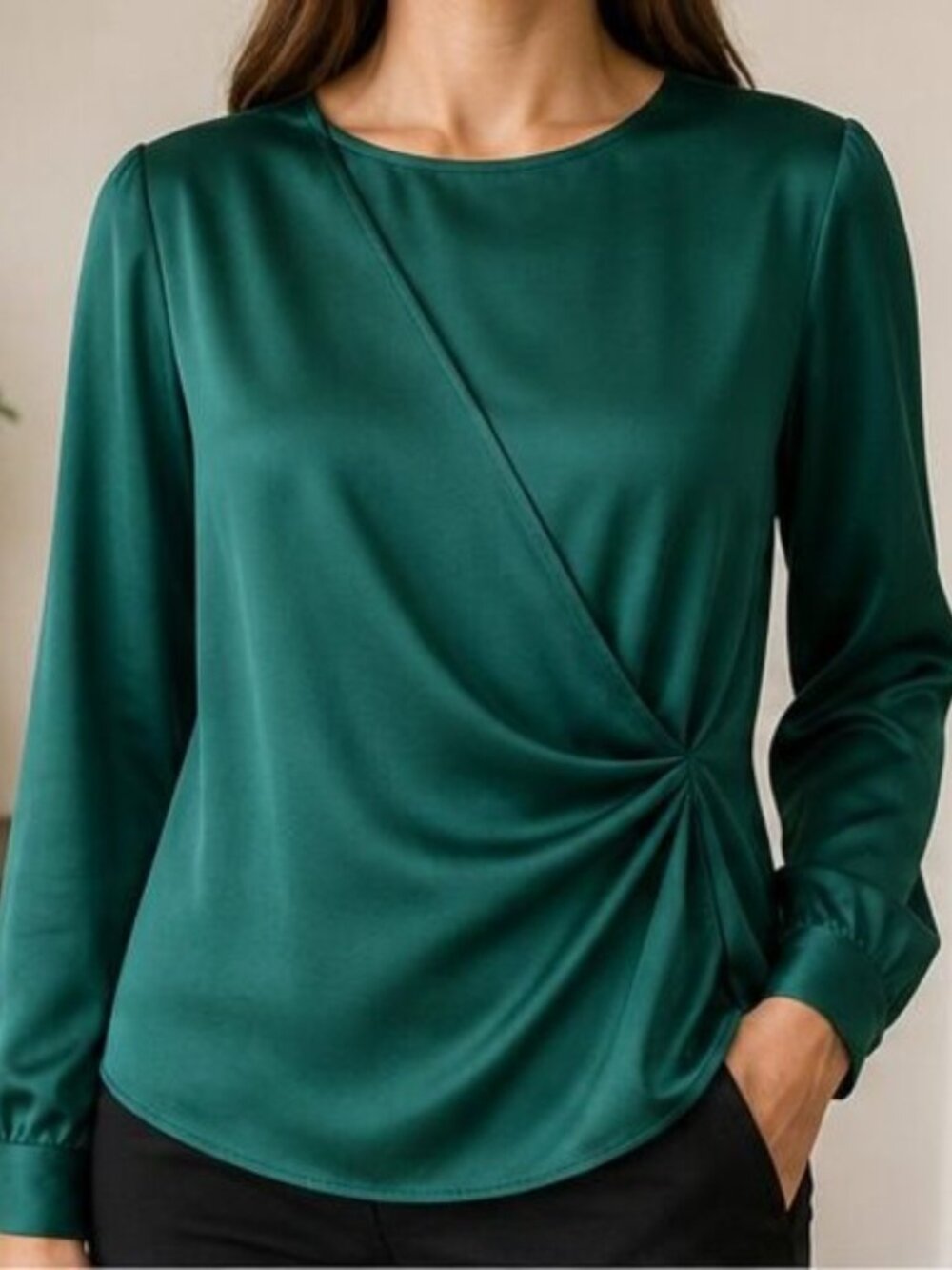 Emerald Wrap Blouse